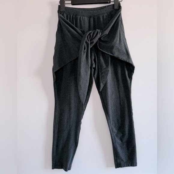 Lululemon Tie One On Pants Leggings Tie Wrap Front Harem Pants Dark Gray Size S - Picture 2 of 12